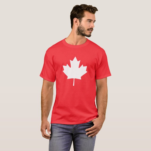 Camiseta Folha de mapeamento da Bandeira do Canadá (Frente Completa)