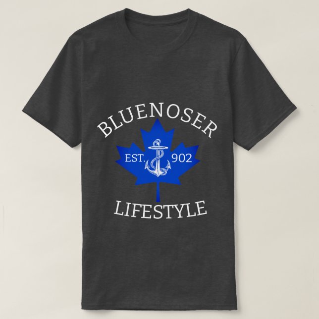 Camiseta Folha de Mapeamento do Estilo de Vida Bluenoser 90 (Frente do Design)