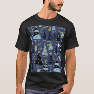 Camiseta Folha de Natal: Padrão de Vintage