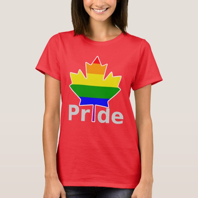 Camiseta Folha de Orgulho gay do Arco-Íris do Canadá (Frente)