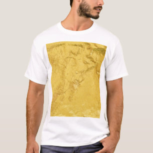 Camiseta Folha de Ouro: Textura de Abstrato brilhante