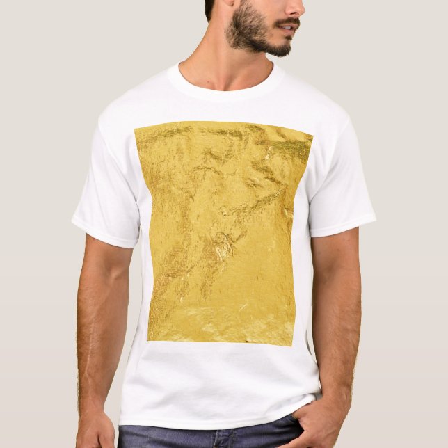 Camiseta Folha de Ouro: Textura de Abstrato brilhante (Frente)