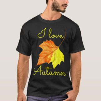Camiseta Folha de outono, Eu Adoro Teto de outono, Amantes 