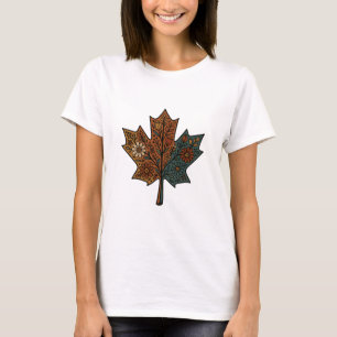 Camiseta Folha de outono Floral