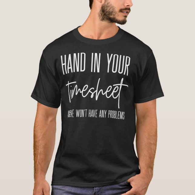 Camiseta Folha de Pagamento Engraçado Recursos Humanos Fina (Frente)