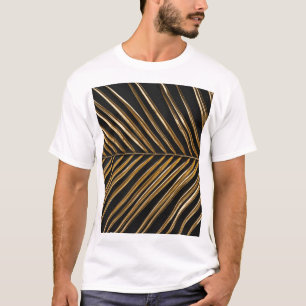 Camiseta Folha de Palma de Data do ouro: Minimalista Negro
