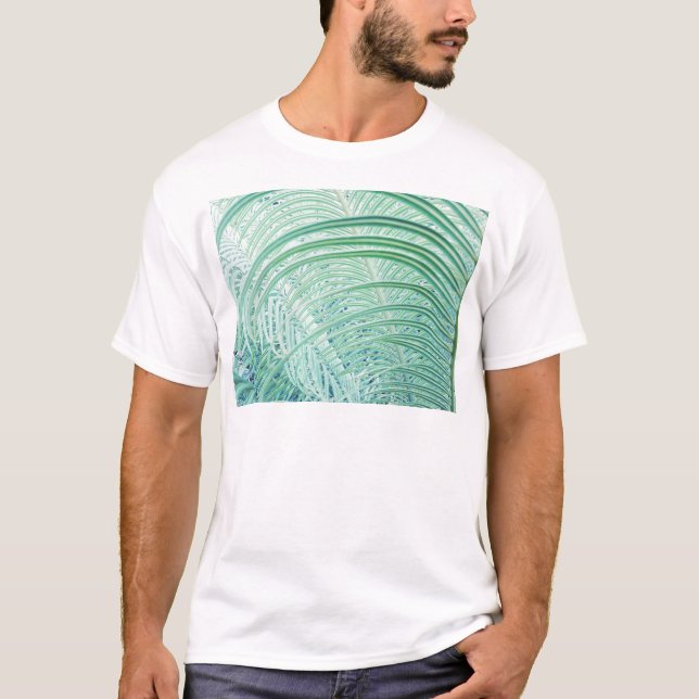 Camiseta Folha de Palma de Planta Verde Suave (Frente)