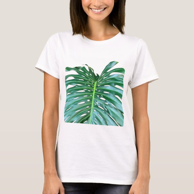 Camiseta Folha de Palma, folhagem tropical, floresta tropic (Frente)
