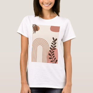 Camiseta Folha de Palmeira Arco-íris Sol, Arte Geométrica A