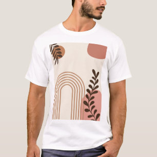 Camiseta Folha de Palmeira Arco-íris Sol, Arte Geométrica A