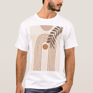 Camiseta Folha de Palmeira Arco-íris Sol, Arte Geométrica A