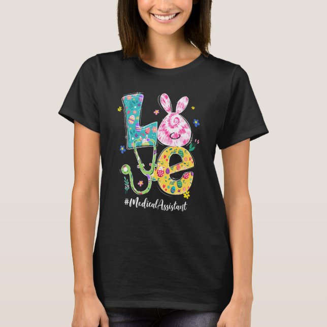 Camiseta Folha de Páscoa do Assistente Médico de Coelhinho  (Frente)