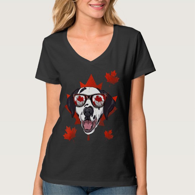 Camiseta Folha de Pavilhão do Canadá Dalmaciano (Frente)