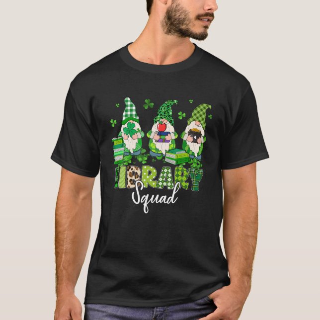 Camiseta Folha de Rua da Biblioteca Shamrock dos Gnomos Leo (Frente)