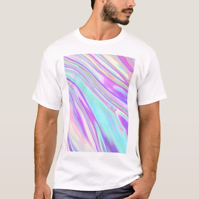 Camiseta Folha holográfica colorida (Frente)