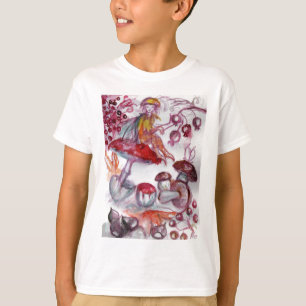Camiseta FOLHA MÁGICA DE MUSHROOMS Fantasia Branca Vermelha