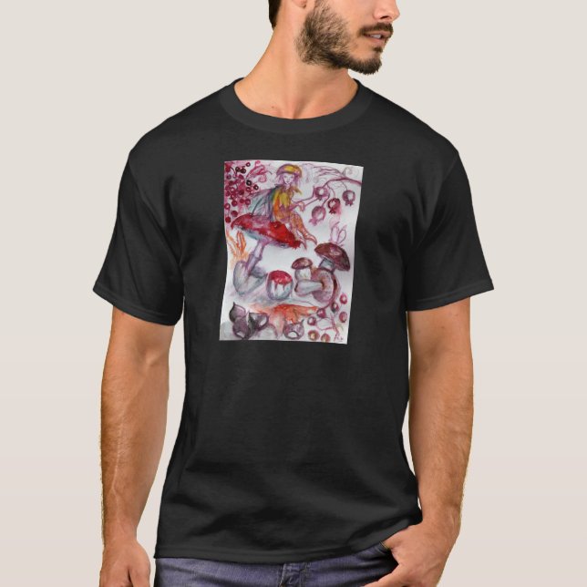 Camiseta FOLHA MÁGICA DE MUSHROOMS Fantasia Branca Vermelha (Frente)