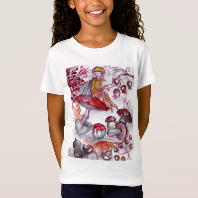 Camiseta FOLHA MÁGICA DE MUSHROOMS Fantasia Branca Vermelha (Frente)