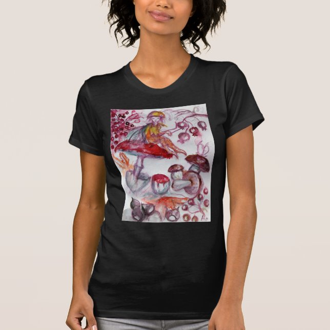 Camiseta FOLHA MÁGICA DE MUSHROOMS Fantasia Branca Vermelha (Frente)