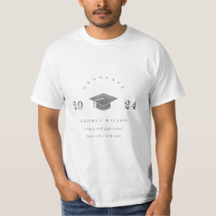 Camiseta Folha Mínima de Graduação Simples Elegante