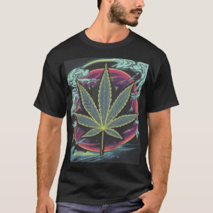 Camiseta Folha Psicodélica Camisa Neon Streetwea