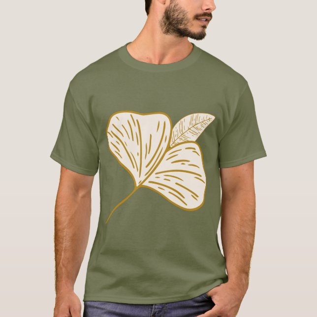 Camiseta Folha | T-Shirt Básico Escuro (Frente)