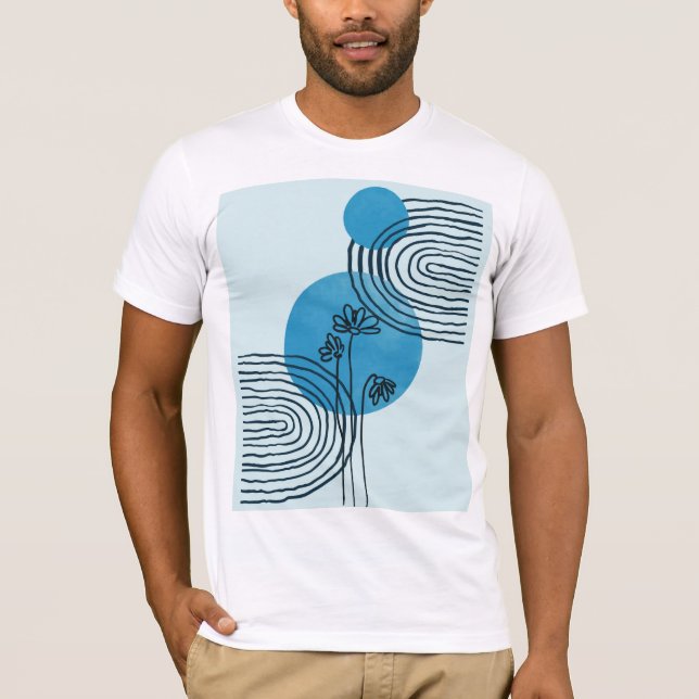Camiseta Folha tropical do meio século, contemporânea, abst (Frente)