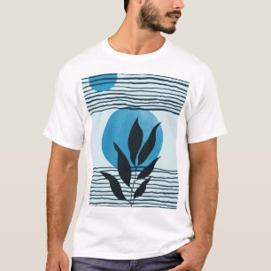 Camiseta Folha tropical do meio século, contemporânea, abst