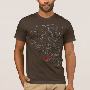 Camiseta folha vermelha