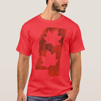 Camiseta Folha Vermelha Estado do Mississippi Super Dimensi
