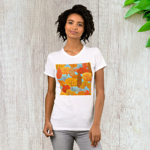 Camiseta Folhagem de Quebra de Padrão das Árvores do outono