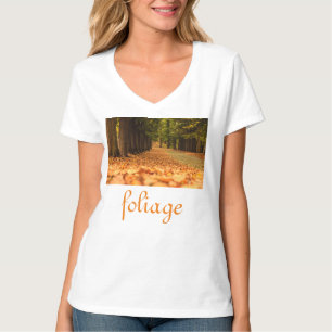 Camiseta folhagem em bella + canvas jersey decote em v femi