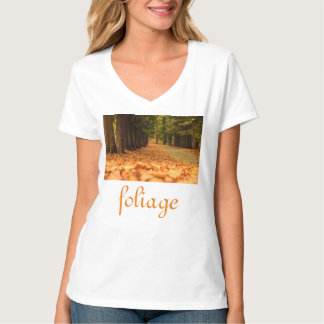 Camiseta folhagem em bella + canvas jersey decote em v femi