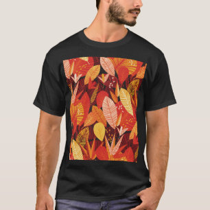 Camiseta Folhagem Tropical: Folhagem Geométrica Colorida.