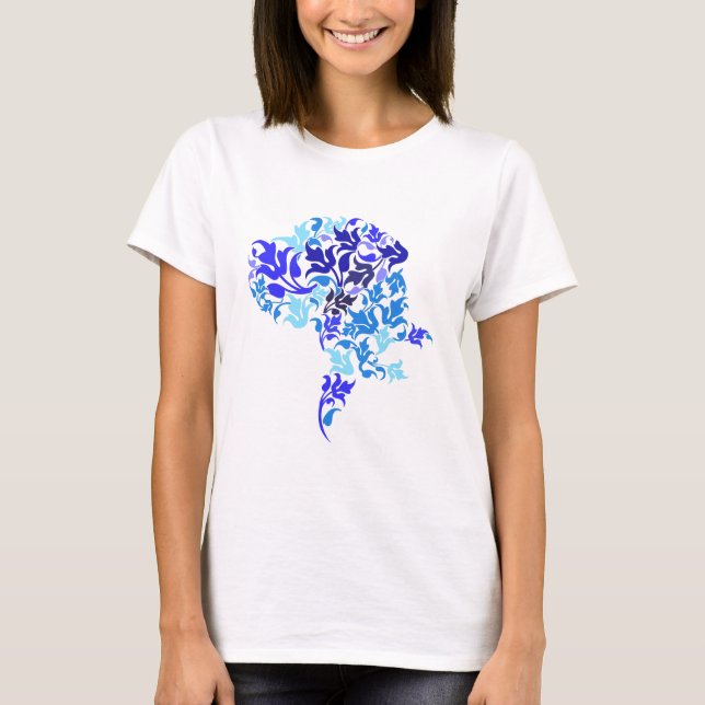 Camiseta Folhas azuis Great Dane (Frente)