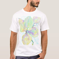 Folhas Botânicas em Aquarela Amarelo Verde Pastel
