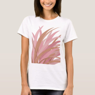 Camiseta Folhas Cor-de-Rosa Espirituosas SOBRE FUNDO PRETO