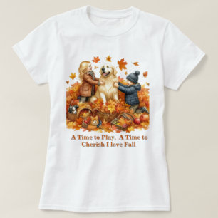 Camiseta Folhas da Estação de Outono Amor Outono