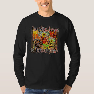 Camiseta Folhas de Abóbora Futebol Por Favor Outono Queda A