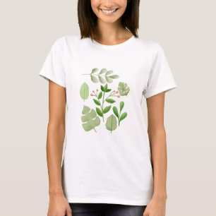 Camiseta Folhas de abstrato, Folhas de Plantas