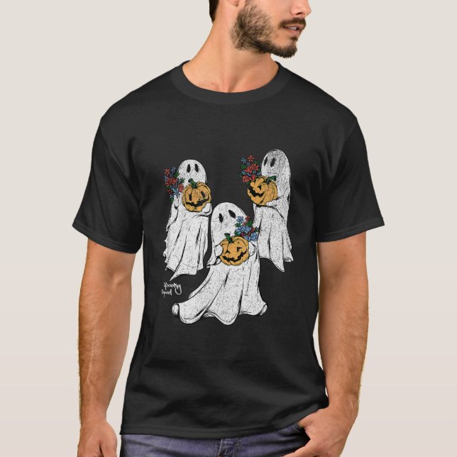 Camiseta Folhas de Bomba Fantasma do Esquadrão Spooky Flore (Frente)