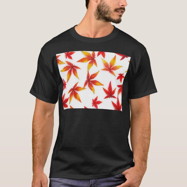 Camiseta Folhas de bordo vermelhas de outono (Frente)