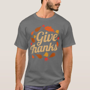 Camiseta Folhas de Castanho dão Ação de Graças de Outono ao