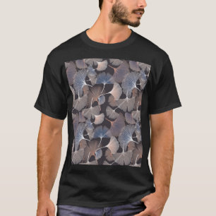 Camiseta Folhas de Ginkgo: padrão natural elegante.