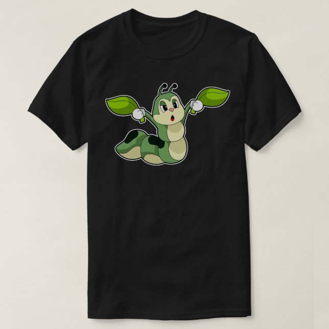 Camiseta Folhas de lagartas (Frente do Design)