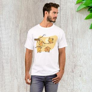 Camiseta Folhas de Mapeamento de Outono com Ramificações e 