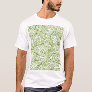Camiseta Folhas de Monstera, design floral sem costura.