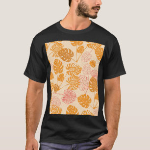 Camiseta Folhas de Monstera: silhueta tropical sem costura