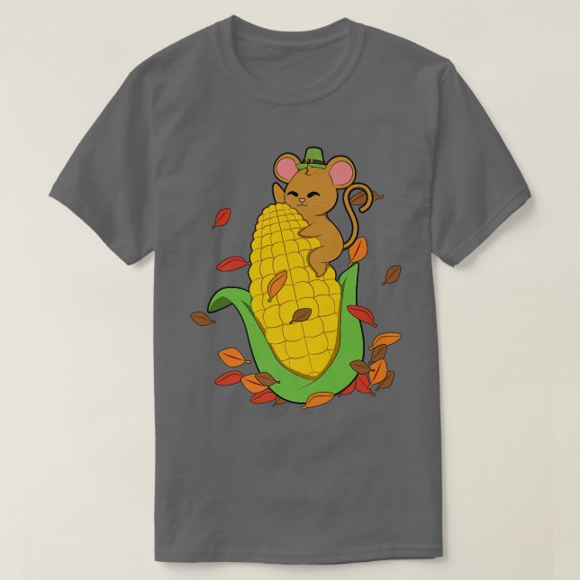 Camiseta Folhas De Mouse Em Corno De Outono (Frente do Design)
