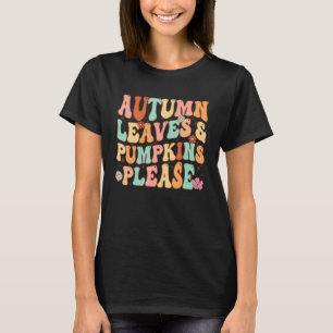 Camiseta FOLHAS DE OUTONO & ABÓBORAS POR FAVOR Gráfico da